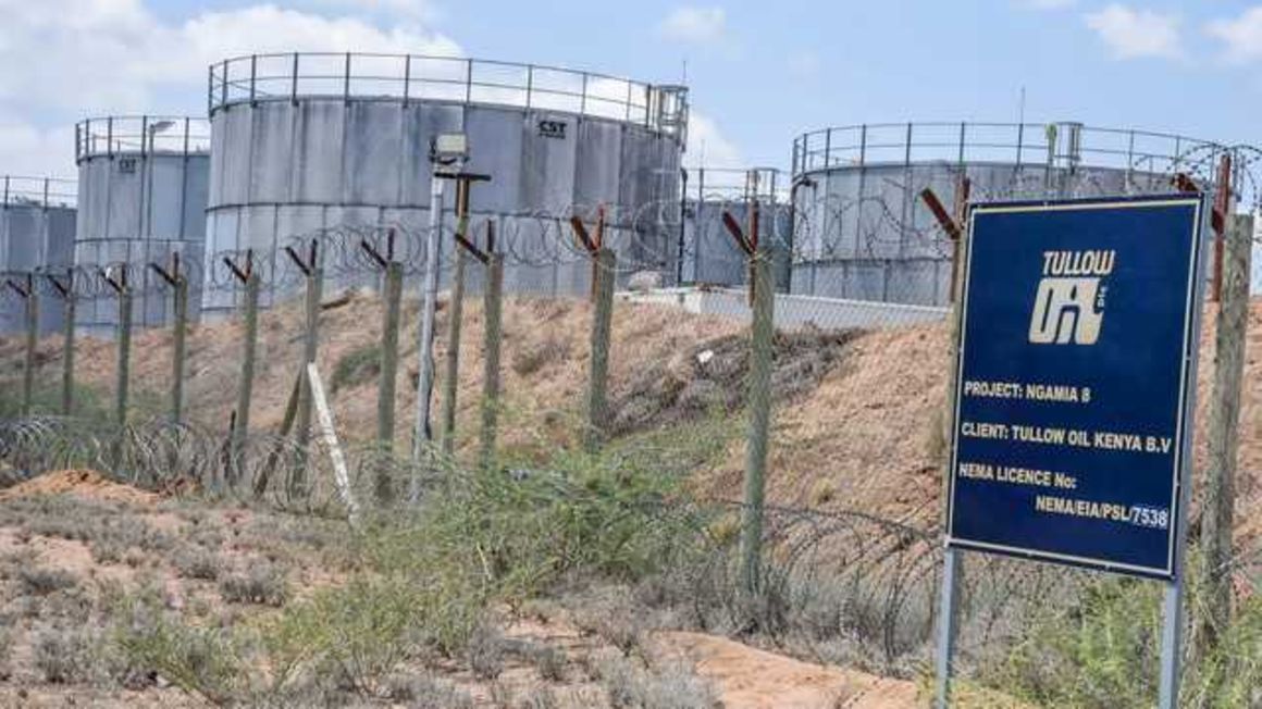 Crude oil storage tanks