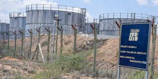 Crude oil storage tanks