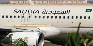 A Saudi Airlines plane.