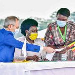 TotalEnergies Uganda General Manager Philippe Groueix and Uganda's Energy Minister Ruth Nankabirwa.