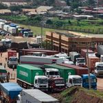 Trucks pile up at Malaba border point between Kenya and Uganda on September 07, 2020.