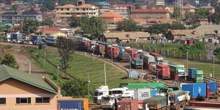 Traffic snarlup in Kenya near the Malaba border with Uganda.