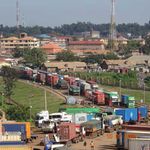Traffic snarlup in Kenya near the Malaba border with Uganda.