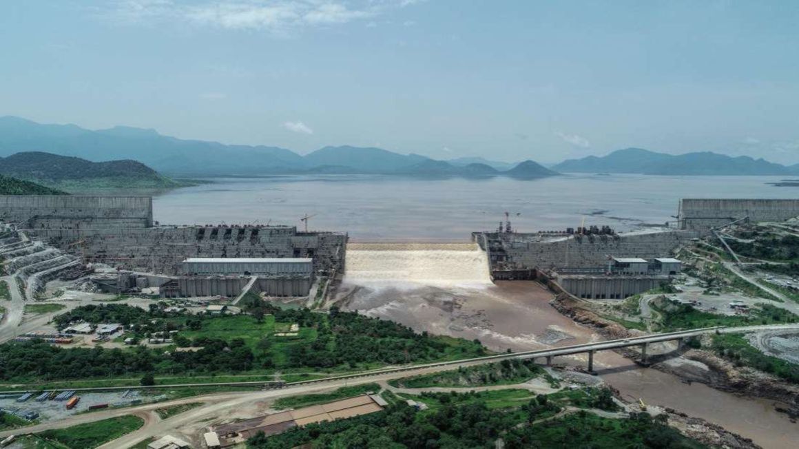 The Grand Ethiopia Renaissance Dam in Ethiopia.