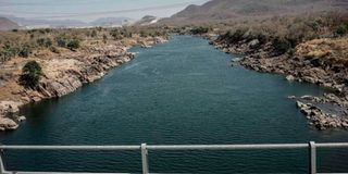 River Nile flows from the Grand Ethiopian Renaissance Dam.