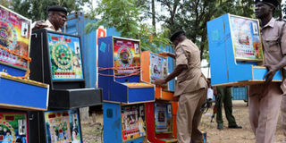 Gambling machines.