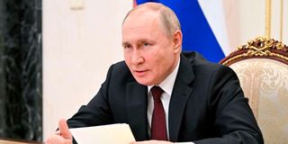 Russia's President Vladimir Putin in Moscow on February 17, 2022.