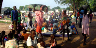 South Sudanese displaced by civil war at a United Nations compound in Juba in a past photo.