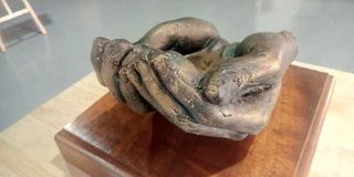 "Omugabi", a mixed media sculpture by Jacob Luyombya.
