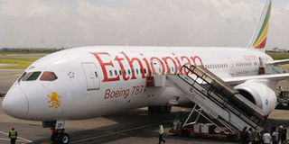 An Ethiopian Airlines Dreamliner.