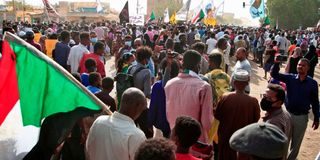 Demonstrators in Sudan