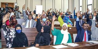 Somalia’s MPs attend a special assembly in Mogadishu regarding presidential elections.