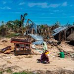 The aftermath of a cyclone in Mozambique.