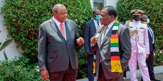 Uhuru Kenyatta and Emmerson Mnangagwa.