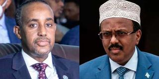 Somalia's Prime Minister Hussein Roble and President Mohamed Farmaajo.