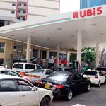 Motorists queue to fuel at Rubis Petrol Station on Koinange Street, Nairobi, on April 12, 2022.