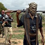 Al-Shabaab militants train at a camp in Somalia's lower Shabelle region.