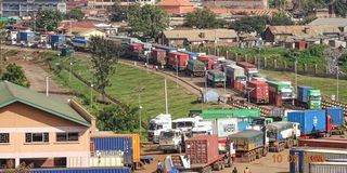Trucks head to the Busia border