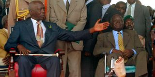 Daniel Moi and Mwai Kibaki.