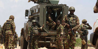 Kenya Defence Forces soldiers in Somalia on November 22, 2015. 