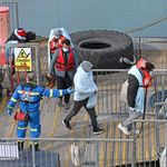Migrants rescued from rickety boats on the English Channel crossing from France.