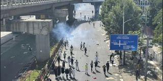 Chaos during Idd prayers in Addis Ababa, Ethiopia.