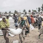 Food aid distribution in Ethiopia.