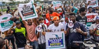 Protesters in Nigeria.