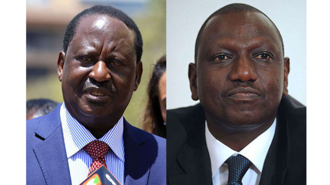 ODM leader Raila Odinga and Deputy President William Ruto. 