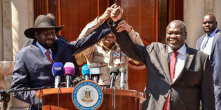 South Sudan's Salva Kiir and Riek Machar.