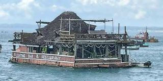 Floating Bar and Restaurant in Zanzibar.