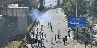 Chaos during Idd prayers in Addis Ababa, Ethiopia.