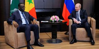 Macky Sall and Vladimir Putin.