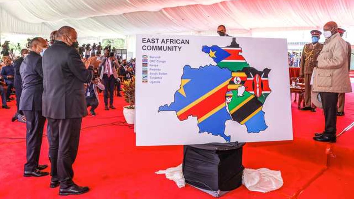 The unveiling of the new EAC map after DR Congo signed the Treaty of Accession to the EAC.