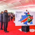 The unveiling of the new EAC map after DR Congo signed the Treaty of Accession to the EAC.