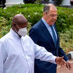 Ugandan President Yoweri Museveni and Russian Foreign Minister Sergei Lavrov 