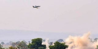 Nigerian Air Force jet in action.