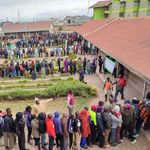 Voters wait to cast their votes at a polling station in Nairobi on August 9, 2022.