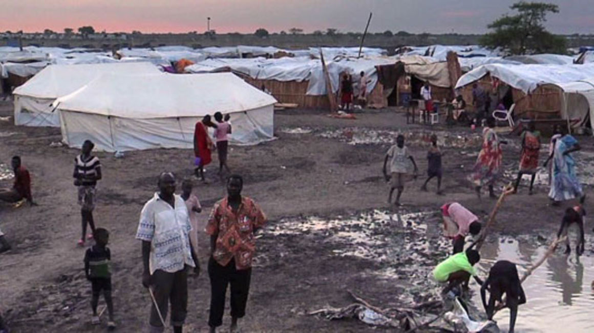 Displaced people in a camp in South Sudan.