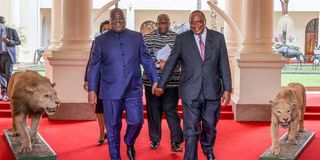 DR Congo President Félix Tshisekedi and Kenya’s President Uhuru Kenyatta.