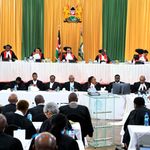 Supreme Court of Kenya judges during the hearing of presidential petition at Supreme Court.