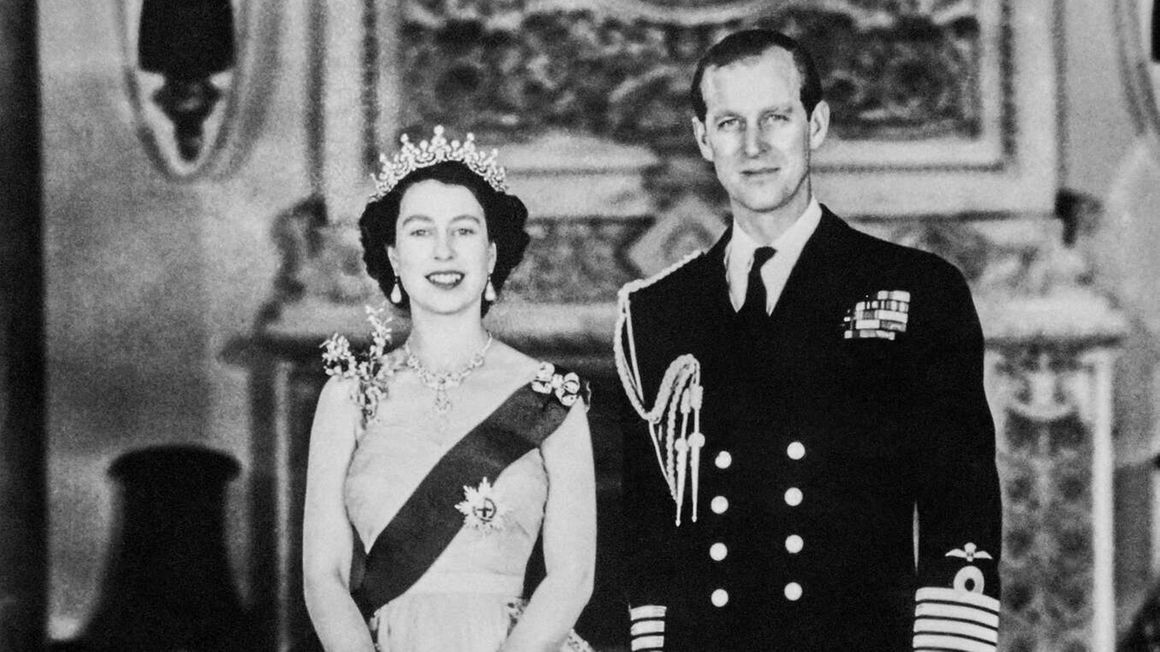 Queen Elizabeth II poses with Prince Philip