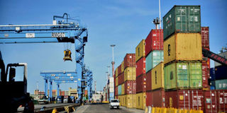 The Kenya Ports Authority yard at the Port of Mombasa.