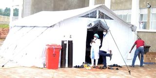 Ebola isolation centre at Mubende Regional Referral Hospital in Uganda.