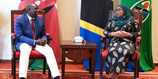 Kenyan President William Ruto and Tanzania's Samia Suluhu.