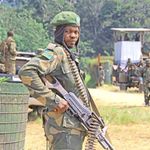 Congolese soldiers at a FARDC base.
