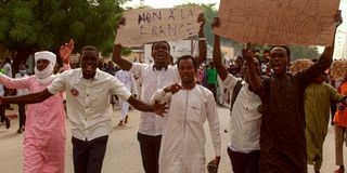 Protestors in Chad