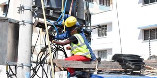 A Kenya Power technician at work.