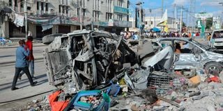 car bombings education ministry in Mogadishu, Somalia 