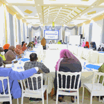 Somali journalists during a conference in Mogadishu